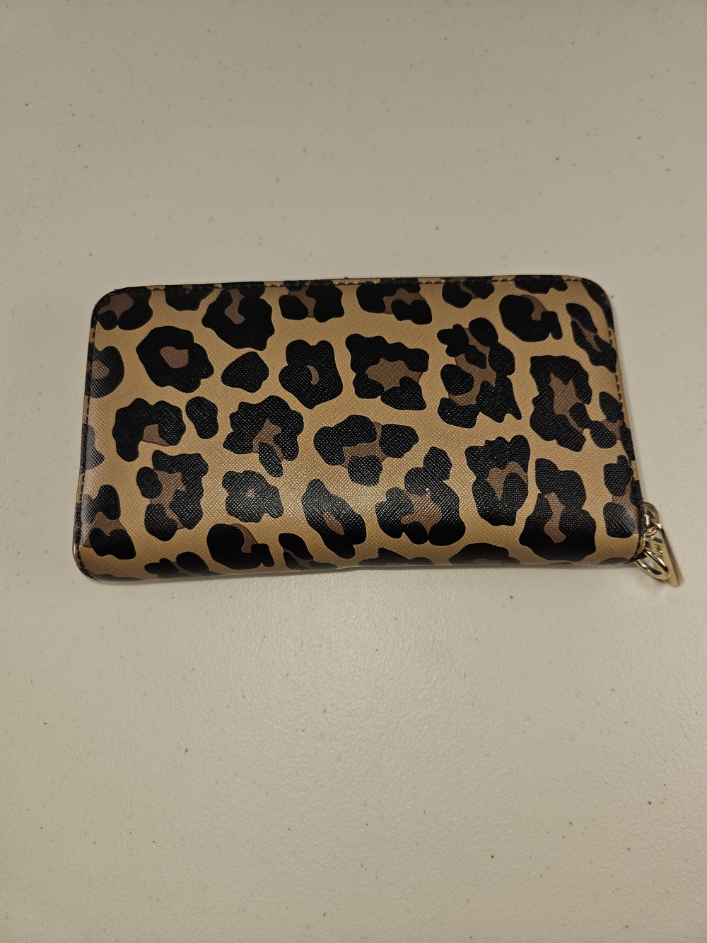 Michael Kors Leopard Zip Wallet in Tan and Black - Picture 6 of 15